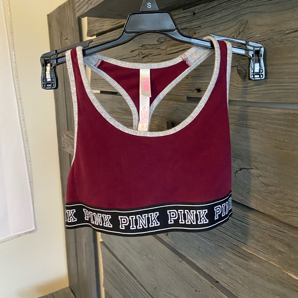 Burgundy sports bra